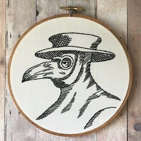 Edgy Embroidery by Renee Rominger of Moonrise Whims Patchwork, Edgy Embroidery, Blackwork Embroidery, Contemporary Embroidery, Basic Embroidery Stitches, Swag Art, Embroidered Art, Learn Embroidery, Plague Doctor