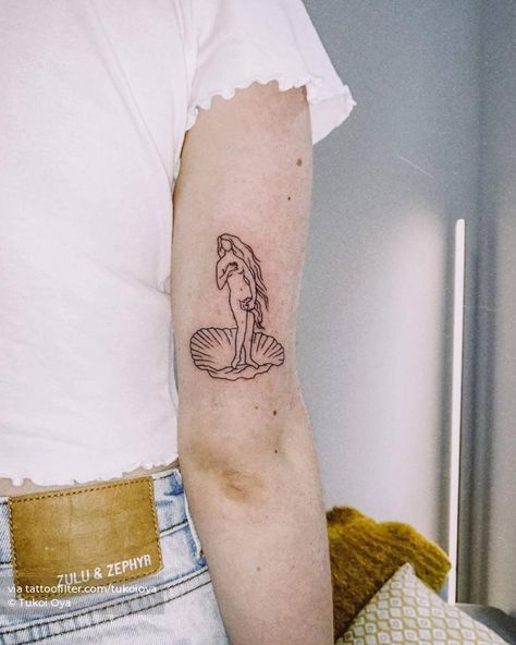 Venus Tattoos, Aphrodite Tattoo, Venus Tattoo, International Tattoo, Goddess Tattoo, Birth Of Venus, The Birth Of Venus, Cute Little Tattoos, Cute Tiny Tattoos