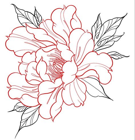 Japanese Peony Tattoo, Tattoo Japonais, Tattoos Black Women, Red Flower Tattoos, Peony Flower Tattoos, Megan Williams, Japanese Flower Tattoo, On Tattoo, Flower Tattoo Drawings