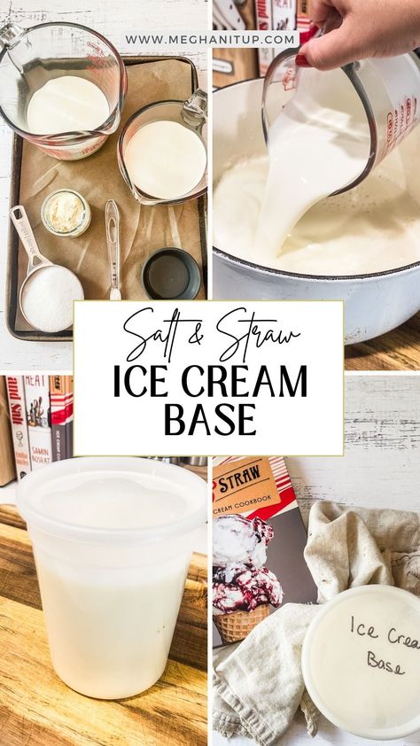 Indulge in the heavenly taste of homemade ice cream with Salt & Straw Ice Cream Base - the perfect dessert for any occasion! Whether you're a seasoned ice cream maker or a beginner, our easy dessert recipe will help you create a creamy, delicious treat in no time. With high-quality ingredients and simple instructions, our ice cream base guarantees a perfect scoop every time. Soft Serve Ice Cream Recipes For Machine, Ice Cream Base Recipe No Eggs, Homemade Ice Cream Base, Salt And Straw Ice Cream, Soft Ice Cream Recipe, Custard Ice Cream Base Recipe, Salt And Straw Ice Cream Recipe, Ice Cream Cone Aesthetic, How To Make Ice Cream At Home