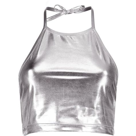 Boohoo Emma Metallic Crop Halterneck Top (91 PEN) ❤ liked on Polyvore featuring tops, crop tops, blusas, boohoo, shirts, pastel crop top, bralette crop top, off-shoulder crop tops, bralet crop top and halter tops Pastel Crop Top, Jersey Crop Top, Cami Outfit, Metallic Crop Top, Polka Dot Crop Top, Bralet Tops, Halter Neck Crop Top, Halterneck Top, Silver Top