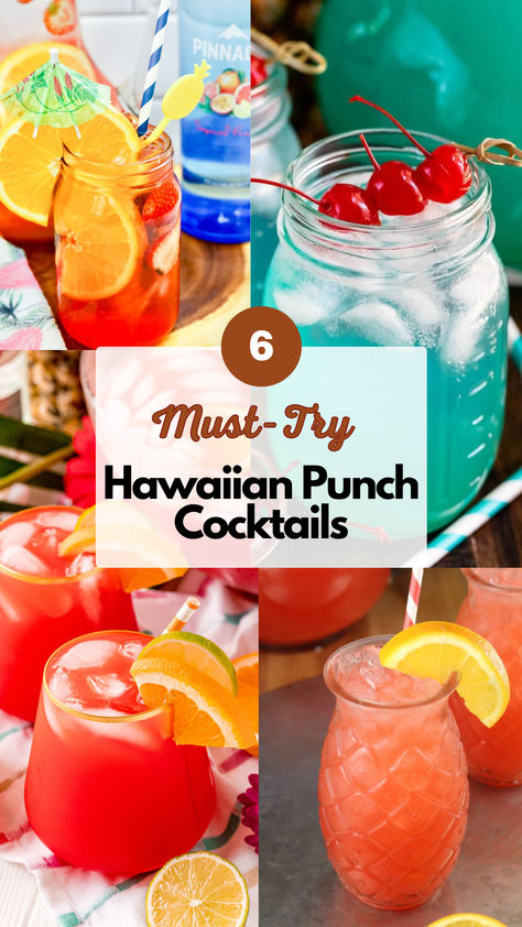 Hawaiian Punch Cocktails Spiked Hawaiian Punch Recipes, Hawian Punch Alcohol Drinks, Hawaii Punch Recipes, Spiked Hawaiian Punch, Hawaiin Drinks Cocktails Punch Recipes, Hawaiian Punch Party Punch Alcohol, Luau Drinks For Kids, Luau Party Punch, Hawaiian Cocktails For A Crowd