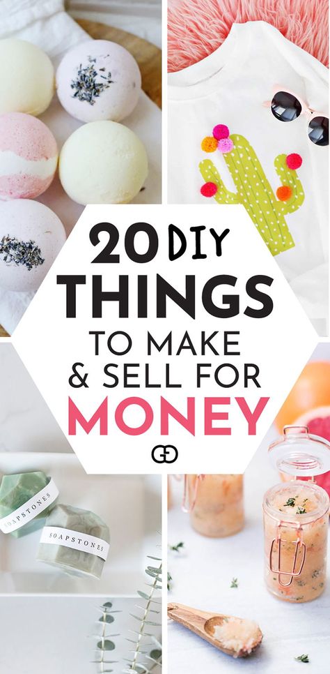 Looking for a creative side hustle? This awesome list of 20 easy things to make and sell online in 2019 can help you to make money on the side. Find the perfect product to make and sell for profit! Make money from home with craft ideas! #craftideas #makemoneyfromhome #makemoneyathome #makemoneyonlin Diy Things To Make, Things To Make And Sell, Diy Study Table, Diy Bird Bath, Painted Pots Diy, Diy Crafts For Adults, Diy Things, Easter Basket Diy, Make Easy Money