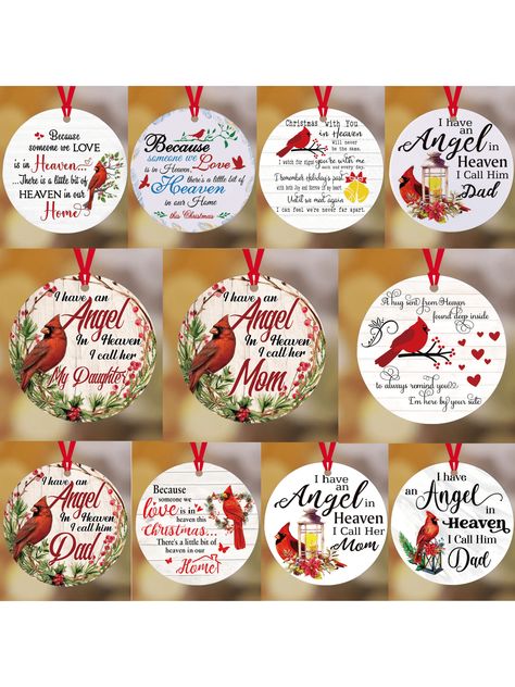 1pc Acrylic Hanging Memorial Ornament, Cardinal Memorial Christmas Ornament, Memorial Gifts For Deceased One, Sympathy Gift, Holiday Tree Ornament, Always With You, Thinking Of You, Remembrance Gift Multicolor    PMMA     Home Decor, size features are:Bust: ,Length: ,Sleeve Length: Memorial Cross Stitch, In Memory Ornaments Cricut, In Loving Memory Ornaments Cricut, Red Cardinal Ornaments, Cardinal Tree Ornaments, Ornament Memorial, Cardinal Memorial Ornament, Cardinal Memorial, Cricut Christmas