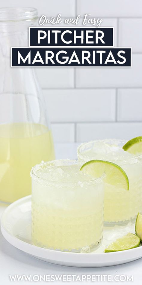 This Pitcher Margarita Recipe is prefect for serving a crowd! Made with fresh lime, tequila, and a simple syrup, for a touch of sweet, leaving you with the most delicious margarita. You will have everyone begging for the recipe. Best Pitcher Margarita Recipe, Best Frozen Margarita, Cinco Party, Pitcher Margarita Recipe, Frozen Margarita Recipe, Limeade Margarita, Lime Margarita Recipe, Strawberry Margarita Recipe, Easy Margarita Recipe