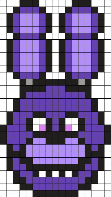 Bonnie FNAF 17 X 30 Perler Bead Pattern | Bead Sprites | Characters Fuse Bead Patterns Bonnie Fnaf, Fnaf Crafts, Most Paused Movie Scenes, Fuse Bead Patterns, Easy Pixel Art, Pixel Art Templates, Pattern Maker, Pixel Drawing, Diy Perler Bead Crafts