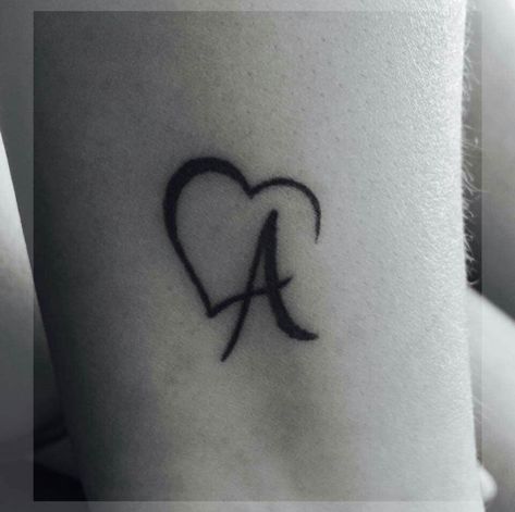 60+ Amazing A Letter Tattoo Designs and Ideas | Body Art Guru Letter A Tattoo With Heart, A Tattoo Letter Initial, Tattoo Alphabet, Letter Tattoo, Alphabet Tattoo Designs, Tato Henna, Henna Tattoo Designs Simple, Initial Tattoo, Heart Tattoo Designs