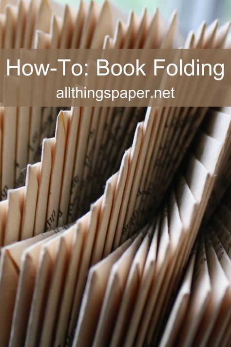 How To Do Folded Book Art, Book Folding Art Patterns Free, Book Arts Ideas, Paper Book Folding, How To Fold Book Pages Into Art, Book Folding Tutorial Step By Step, Book Page Folding Patterns Free, Folded Pages Book Art, Book Origami Folding