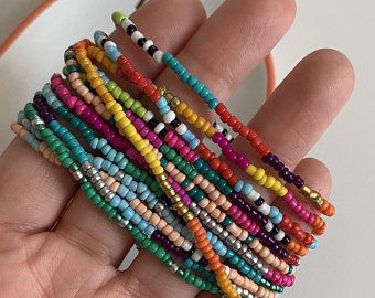 Camp Bracelets, Colorful Beaded Bracelets, Bracelets Stack, Stackable Beaded Bracelets, Bracelets Beads, Bracelets Etsy, Bracelet Quotes, Etsy Marketing, Diy Bracelet Designs