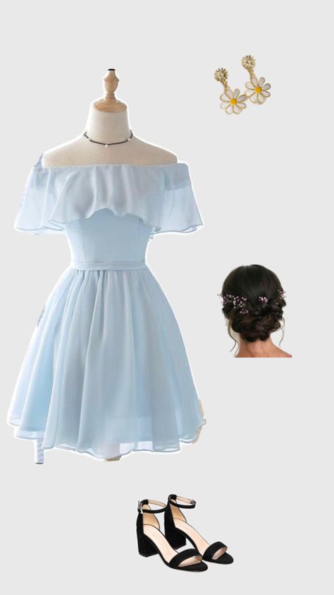 Simple Light Blue Dress, Light Blue Homecoming Dress, Japanese Style Dress, Graduation Party Dresses, Light Blue Dress, Blue Homecoming Dresses, Blue Party Dress, Japanese Dress, Fashion Design Portfolio