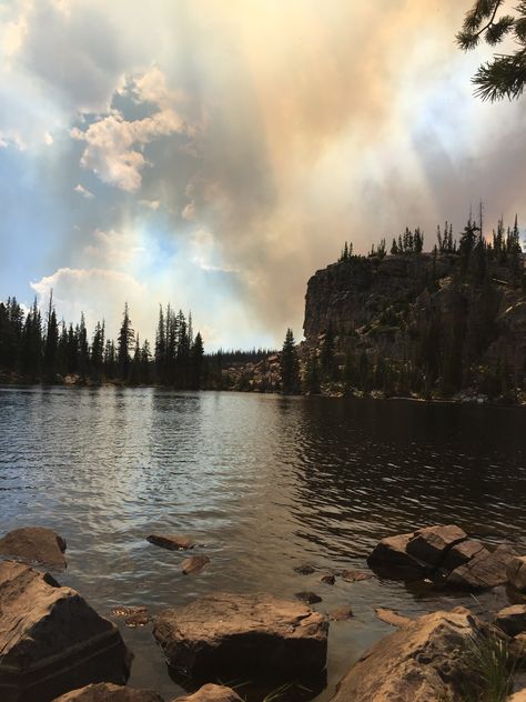 Woods With Lake, Lake With Island In Middle, Fishing Lake Aesthetic, Lake Scenery Landscapes, Lake Aestethic, Mountain Lake Aesthetic, Lake In Woods, Lake In A Forest, Forest Cliff