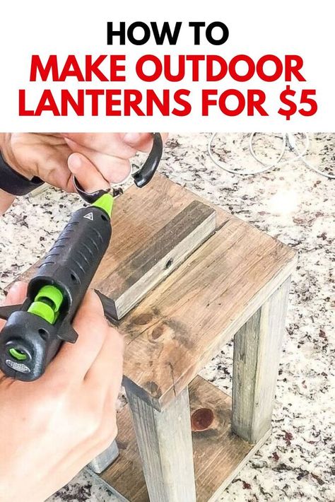 Lanterns Diy Wooden, Homemade Outdoor Lanterns, Diy Large Porch Lantern, Lantern Outdoor Decor Porches, Diy Solar Light Lantern, How To Make Wooden Lanterns, Diy Outdoor Lanterns How To Make, Diy Wooden Lanterns Outdoor, Rustic Wood Lanterns Diy