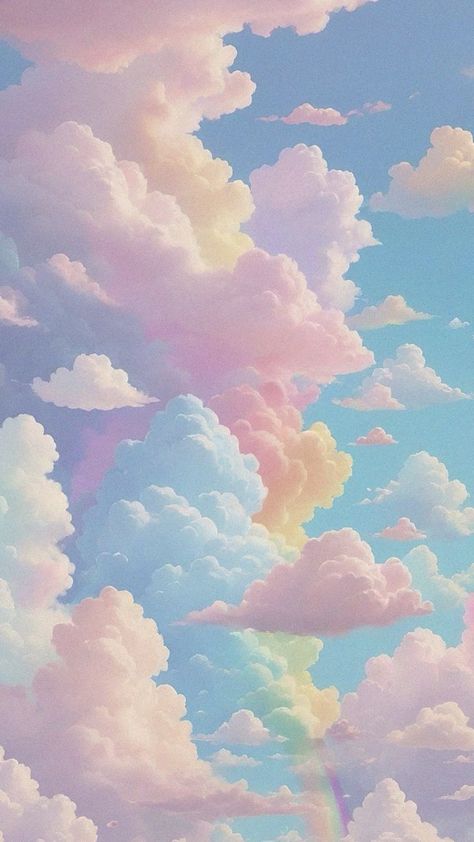 Pastel Colours Aesthetic Wallpaper, Pink And Blue Clouds Wallpaper, Pink Blue Clouds Aesthetic, Kawaii Cloud Wallpaper, Colourful Sky Aesthetic, Soft Rainbow Aesthetic Wallpaper, Pastel Rainbow Wallpaper Aesthetic, Pastel Asthetics Wallpaper, Pink And Blue Pastel Aesthetic