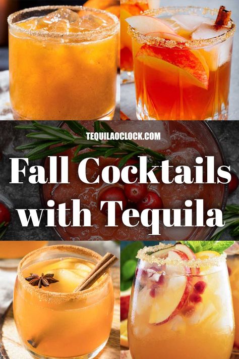 5 Must Make Fall Tequila Cocktails | Tequila O'Clock Cinnamon Infused Tequila, Tequila And Apple Juice, Apple Tequila Cocktail, Fall Cocktail Tequila, Apple Cider Tequila Cocktail, Fall Tequila Punch, 1800 Mixed Drinks, Thanksgiving Cocktails With Tequila, Thanksgiving Drinks Alcohol Tequila