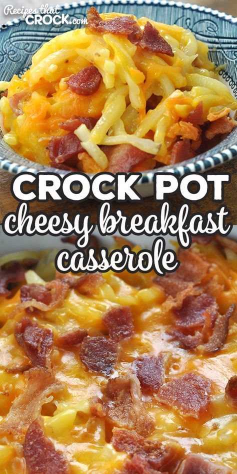 Want an easy recipe for a breakfast casserole that everyone will devour? Then you do not want to miss this delicious Crock Pot Cheesy Breakfast Casserole recipe! Crock Pot Breakfast Casserole, Crock Pot Breakfast, Cheesy Recipes Easy, Cheesy Breakfast Casserole, Breakfast Casserole Recipes, Cheesy Breakfast, Crockpot Breakfast Casserole, Breakfast Crockpot Recipes, Crockpot Ham