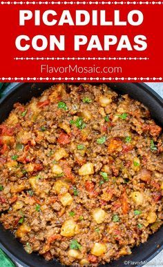 Caldillo Beef Recipe Taco, Picadillo Cubano Receta, Cuban Picadillo Authentic, Mexican Hamburger Recipes, Picadillo Recipe Mexican Authentic, Crockpot Picadillo, Mexican Picadillo Recipe Ground Beef, Picadillo Recipe Cuban, Authentic Mexican Picadillo