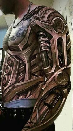 Machine Tattoo Design, Gear Tattoo Design, Biomechanics Tattoo, Inside Tattoo, Illusion Tattoo, Biomechanical Tattoos, Gear Tattoo, Amazing 3d Tattoos, Painless Tattoo