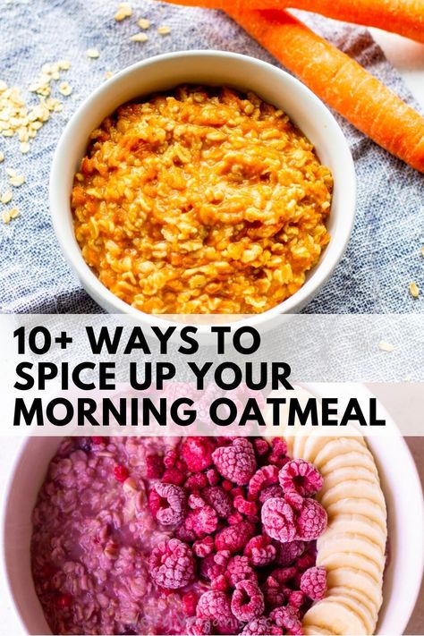 Clean Eating Oatmeal Recipes, Unique Oatmeal Recipes, Fun Oatmeal Recipes, Summer Oatmeal Recipes, Flavored Oatmeal Recipes, Oatmeal Apple Pie, Recipes Carrot Cake, Super Low Calorie Recipes, Homemade Pumpkin Spice Syrup