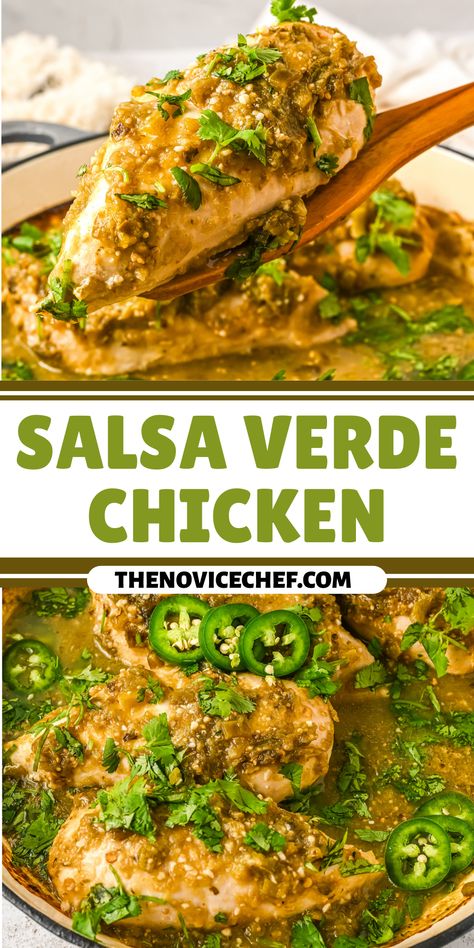 Salsa Verde Chicken Crockpot, Easy Salsa Verde, Tomatillo Chicken, Tomatillo Recipes, Chicken Verde, Cilantro Recipes, Verde Chicken, Salsa Verde Recipe, Cilantro Chicken