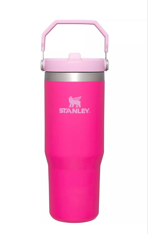 Hot Pink Stanley, Pink Stanley, Stanley Water Bottle, Stanley Products, Stanley Iceflow, Preppy Accessories, Trendy Water Bottles, Cute Water Bottles, Birthday List