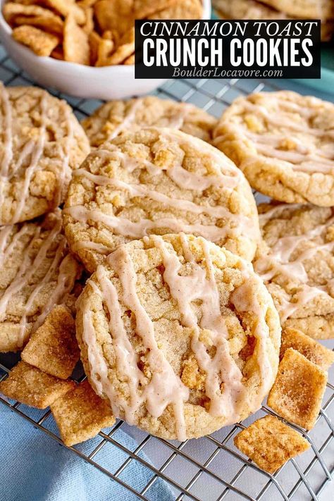 Best Cinnamon Toast Recipe, Cinnamon Toast Crunch Treats, Cinnamon Toast Crunch Cookies, Cinnamon Toast Recipe, Cinnamon Toast Crunch Cereal, Cinnamon Chex, Crunch Cookies, Cinnamon Cereal, Fruity Pebbles Cereal