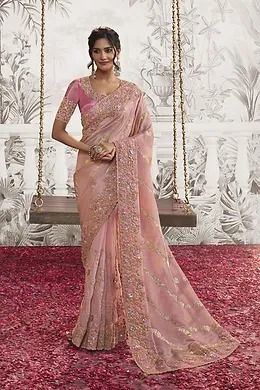 New Arrival | The Silk Trend Engagement Saree, Reception Saree, Embroidery Saree, Embroidered Wedding, Zari Work, Fancy Sarees, Designer Saree, Pink Saree, Pink Sequin