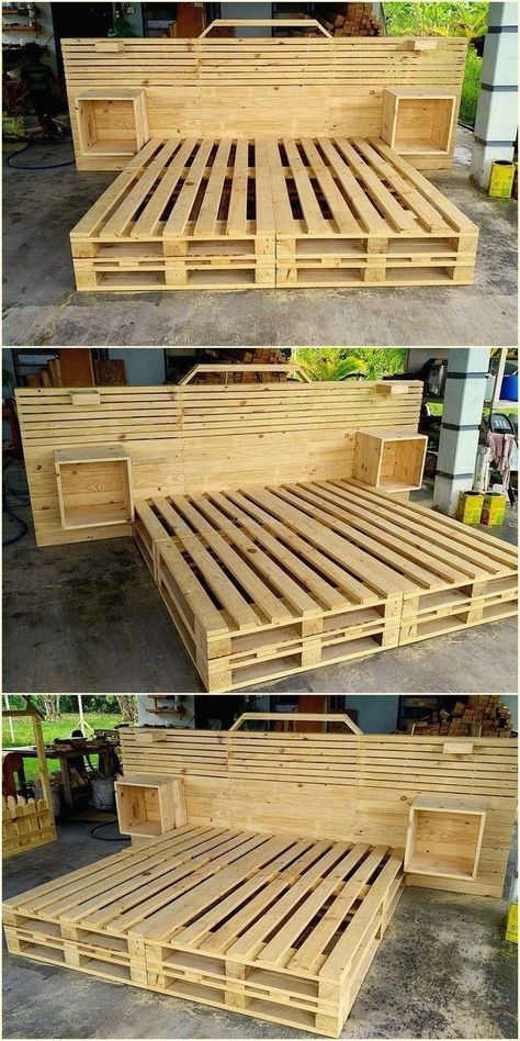 Wooden Pallet Projects, Pallet Deck Furniture, Wooden Pallet Beds, Pallet Furniture Designs, Wooden Pallet Furniture, Outdoor Furniture Cushions, Antique Kitchen, Pallet Furniture Outdoor, Diy Furniture Table