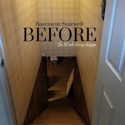 Before photo of my basement stairwell. Stair Well Decor Ideas, Enclosed Staircase Panelling, Enclosed Basement Stairs, Entry Stairway Ideas, Basement Stairwell Wall Ideas, Enclosed Staircase Ideas Decor, Basement Entrance Ideas, Enclosed Stairwell Decor, Enclosed Staircase Ideas