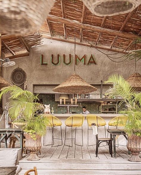 Hotel Casa Las Tortugas® Beach Restaurant Design, Tulum Restaurants, Moroccan Outdoor, Restaurant Entrance, Holbox Island, Outdoor Restaurant Design, Restaurant Patio, Rustic Restaurant, Coffee Shops Interior