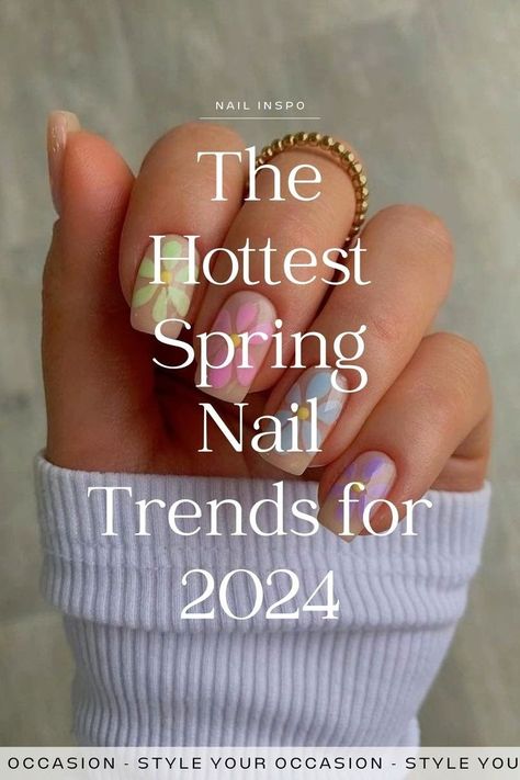 Spring 2024 Nail Trends. Searching for trendy spring nail ideas for 2024? Look no further! Explore the latest spring nail trends we're loving right now. From chic and simple designs to almond-shaped or acrylic nails, we've got all the inspiration you need for pretty nails this spring. Spring Break Nails, New Nail Trends, Simple Spring Nails, 2023 Pink, May Nails, Spring Acrylic Nails, Nails Gold, Nail Color Trends, Spring Nail Trends