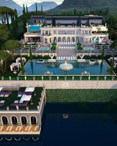 Stunning Mega Mansion #mansion #architect #architecture #design #style #beautiful #property #home #cool #design Roblox Mansion, Fantasy Court, Background Zepeto Room, Mansion Aesthetic, Luxury Houses Mansions, Best Modern House Design, Dream Mansion, Mega Mansions, Amazing Places On Earth