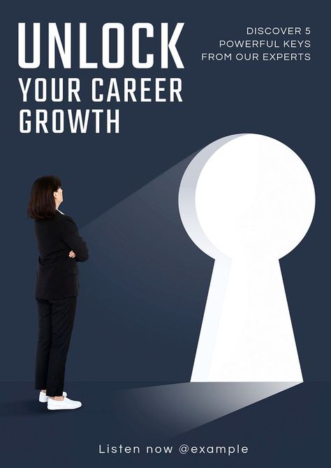 Career growth poster template, editable text and design | free image by rawpixel.com / Bew Leadership Poster, Growth Poster, Teal Sofa Living Room, Teal Sofa, Door Key, 2024 Design, Women Poster, Business Leadership, About Business