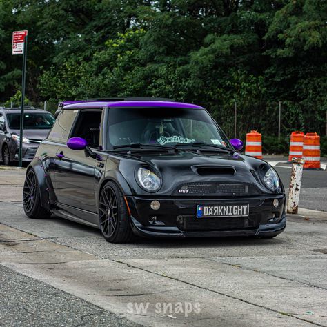 Wrapped Mini Cooper, R56 Mini Cooper S, Mini Cooper Modified, R53 Mini Cooper S, Pink Mini Coopers, Parking Ideas, Retrofit Headlights, Mini Cooper S R56, 2005 Mini Cooper