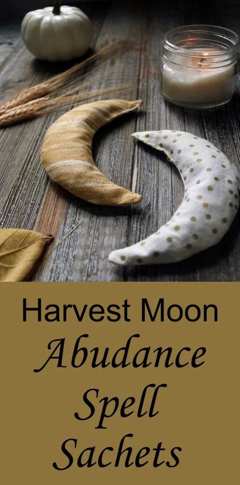 DIY Harvest Moon Abundance Spell Sachets - Moody Moons Mabon Crafts Diy, Witchy Craft Ideas, Spell Bottles Diy, Diy Witchy Gifts, Diy Hobby Ideas, Spell Sachets, Witchy Crafts Diy, Witchy Diys, Diy To Sell