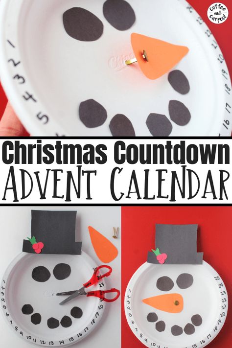 Christmas Countdown Craft, Advent Calendar For Toddlers, Advent Calendar Ideas Diy, Christmas Countdown Crafts, Advent Calendar Ideas, Snowman Craft, Calendar Craft, Christmas Crafts For Toddlers, Christmas Countdown Calendar