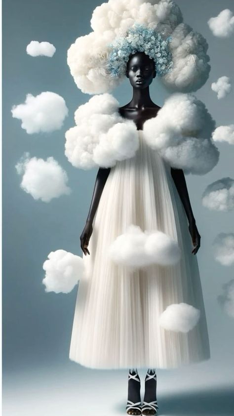 Cloud Goddess, Surrealist Fashion, Cloud Fashion, Cloud Costume, Cloud Dress, Disney Outfits Women, Clever Halloween Costumes, Creative Costumes, Halloween Costumes Makeup