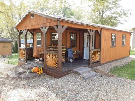 Lofted Shed Cabin, Rustic Guest House Small Cabins, Shed Roof Cabin With Loft, Shed To Cabin Conversion, She’d Roof Cabin, Old Hickory Sheds Tiny House, Old Hickory Sheds, Sliding Glass Windows, Shed Guest House