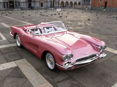 C1 Corvette, Freetime Activities, 1959 Cadillac, Old Vintage Cars, Pink Cadillac, Pink Car, Classy Cars, Fancy Cars, Pretty Cars