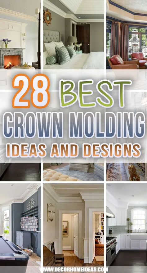 Interior Crown Molding Ideas, 3 Piece Crown Molding Ideas, Crown Molding Before And After Master Bedrooms, Faux Crown Molding With Paint, Small Room Crown Molding, Triple Crown Molding, Window Treatments For Windows With Crown Molding, 1x3 Crown Molding, Craftsman Style Crown Molding Ceilings