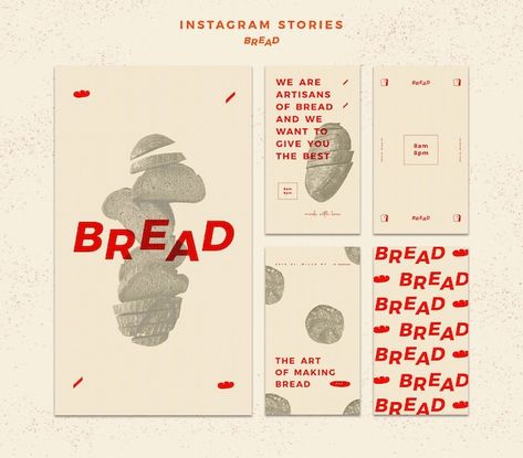 Aesthetic Coffee Menu Design, Bread Menu Design, Recipe Graphic Design, Bakery Poster Design, Bakery Graphic Design, Bakery Instagram Story, Moodboard Example, Instagram Design Ideas, Stories Instagram Design