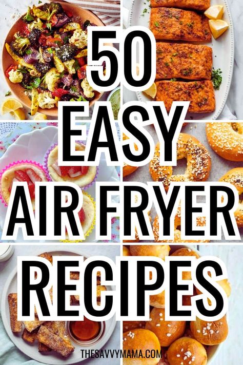 Discover 50 easy and healthy air fryer recipes that your whole family will love! From crispy chicken wings and savory potatoes to delightful desserts and kid-friendly meals, this collection has it all. Perfect for breakfast, lunch, appetizers, and even quick meals on busy nights. Whether you’re looking for something new to try for the kids or a quick dish for lunch, these air fryer recipes make cooking a breeze. Save this pin to start making delicious and nutritious meals with your air fryer ... Quick Meals Air Fryer, Air Fryer Kid Friendly Recipes, Air Fryer Family Meals, Air Fryer Recipes Lunch, Air Fryer Meal Recipes, Easy Healthy Air Fryer Dinner Recipes, Air Fryer Meals For One, Air Fryer Meals For Family, Savory Potatoes