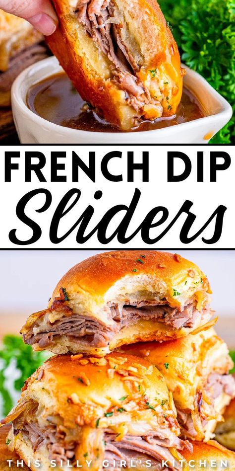 French Dip Sliders, Easy Slider Recipes, Roast Beef Sliders, Meatball Sliders, Dip Sandwiches, Slider Sandwiches, Beef Sliders, Weekly Meals, French Dip