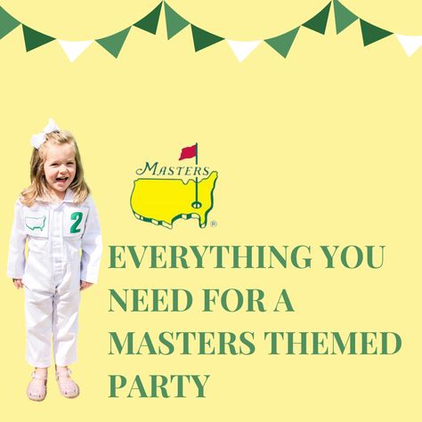 Masters Party Invitation, Masters Party Golf, Masters Party Decor, Masters Party Decorations, Golf Theme Party Outfit, Masters Birthday Party, Golf Themed Party, Masters Party, Golf First Birthday