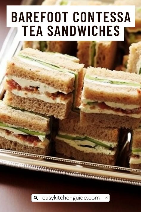 Recipes For Afternoon Tea Parties Food, Afternoon Tea Sandwiches Recipes, Pretty Tea Sandwiches, English Tea Party Sandwiches, Sandwiches For Ladies Luncheon, Sandwich Fillings Ideas High Tea, Cold Sandwich Appetizers For Party, Tea Sandwich Charcuterie Board, Autumn Tea Sandwiches