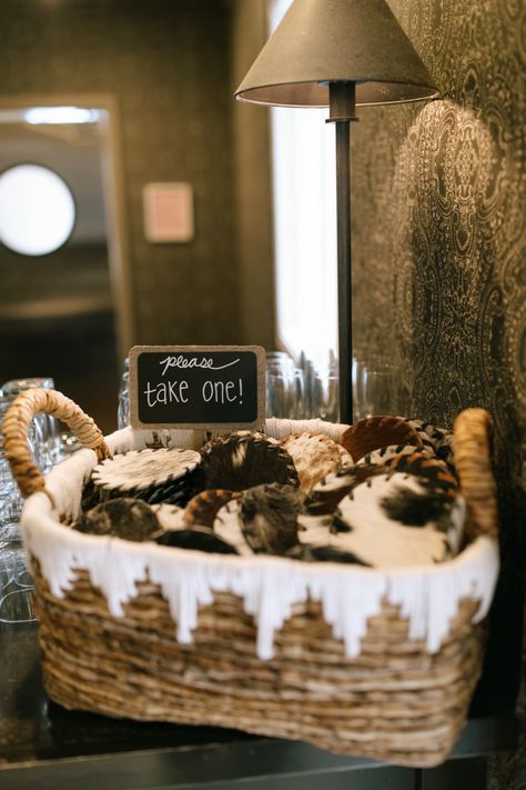 Cowhide coaster wedding party favors Wedding Favors Western, Western Wedding After Party, Western Wedding Party Favors, Classic Western Wedding, Western Wedding Favors For Guests, Western Wedding Ideas On A Budget, Western Bungalow, Cow Print Wedding, Black And White Western Wedding