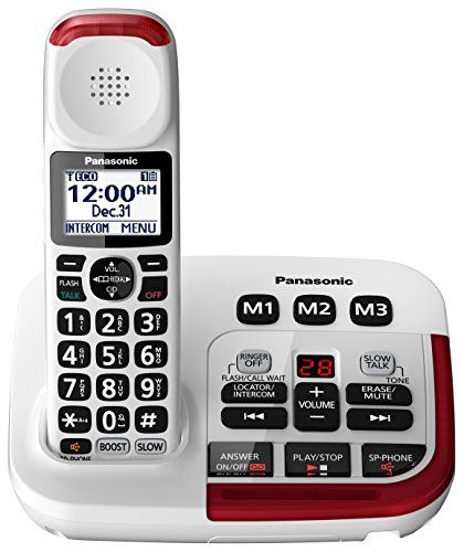 Panasonic KXTGM420W Amplified Cordless Phone with Digital Answering Machine 1 Handset  White ** You can find out more details at the link of the image.Note:It is affiliate link to Amazon. #fashionkid Cordless Phones, Answering Machines, Corded Phones, Answering Machine, Dslr Lenses, Cordless Phone, Caller Id, Home Phone, Phone Speaker