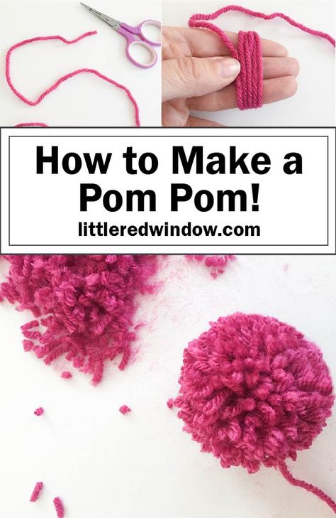 How to Make a Pom Pom New Pins Today Ideas, Winding Yarn, Crochet Blanket Stitch Pattern, Yarn Scraps, Diy Pom Poms, Window Crafts, Leftover Yarn, Cowl Knitting, How To Make A Pom Pom