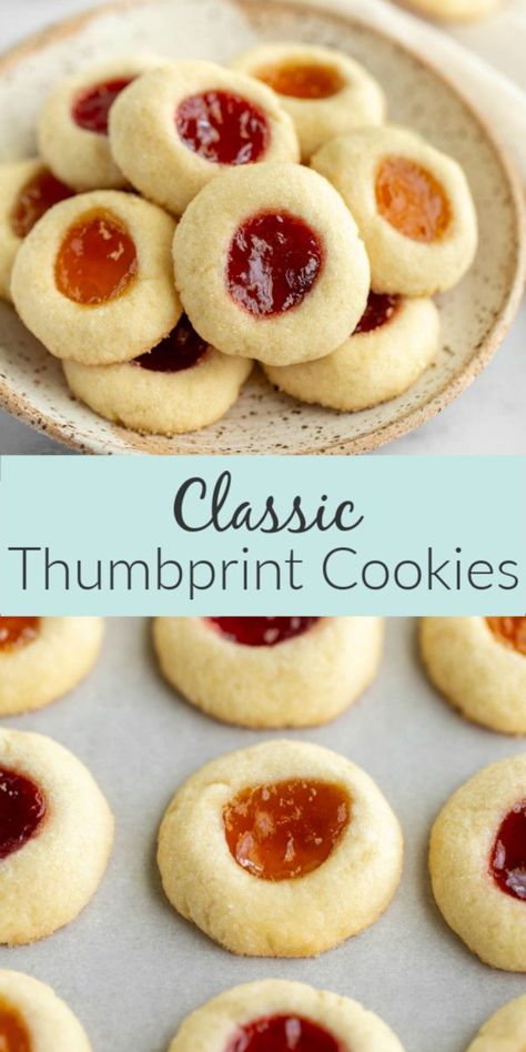 Shortbread Christmas, Brownie Vegan, Jam Thumbprint Cookies, Resepi Biskut, Thumbprint Cookies Recipe, Easy Christmas Cookie Recipes, Cookie Recipes Unique, Buttery Shortbread Cookies, Buttery Shortbread