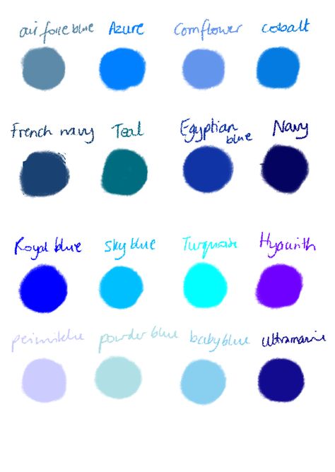 When the Moon appears smaller than a quarter,  When the moon is getting bigger… Types Of Blue Colour, Types Of Blue, Different Shades Of Blue, Desain Buklet, Royal Blue Wedding, Nails Prom, Color Scale, Blue Wedding Dresses, Blue Color Schemes