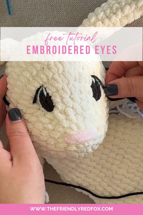 Want to make your crochet creations safer for babies and toddlers? I have a whole series of posts on how to embroider eyes on amigurumi and make you crochet baby-proof! Learn how to make expressive eyes and give your creations more personality, all while making it safe for everyone! How To Crochet Eyes For Amigurumi, Crochet Amigurumi Embroidery, Sewing Eyes On Amigurumi, Stitching Eyes On Crochet, Amigurumi Embroidered Eyes, Crochet Bunny Eyes Free Pattern, Embroidery Eyes Tutorial, Amigurumi Sewn Eyes, Embroidered Stuffed Animal Eyes